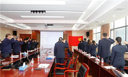 隨州市稅務(wù)局第一稽查局與程力汽車集團(tuán)的全體參會(huì)成員一起重溫國(guó)歌、并向黨旗莊嚴(yán)宣誓。