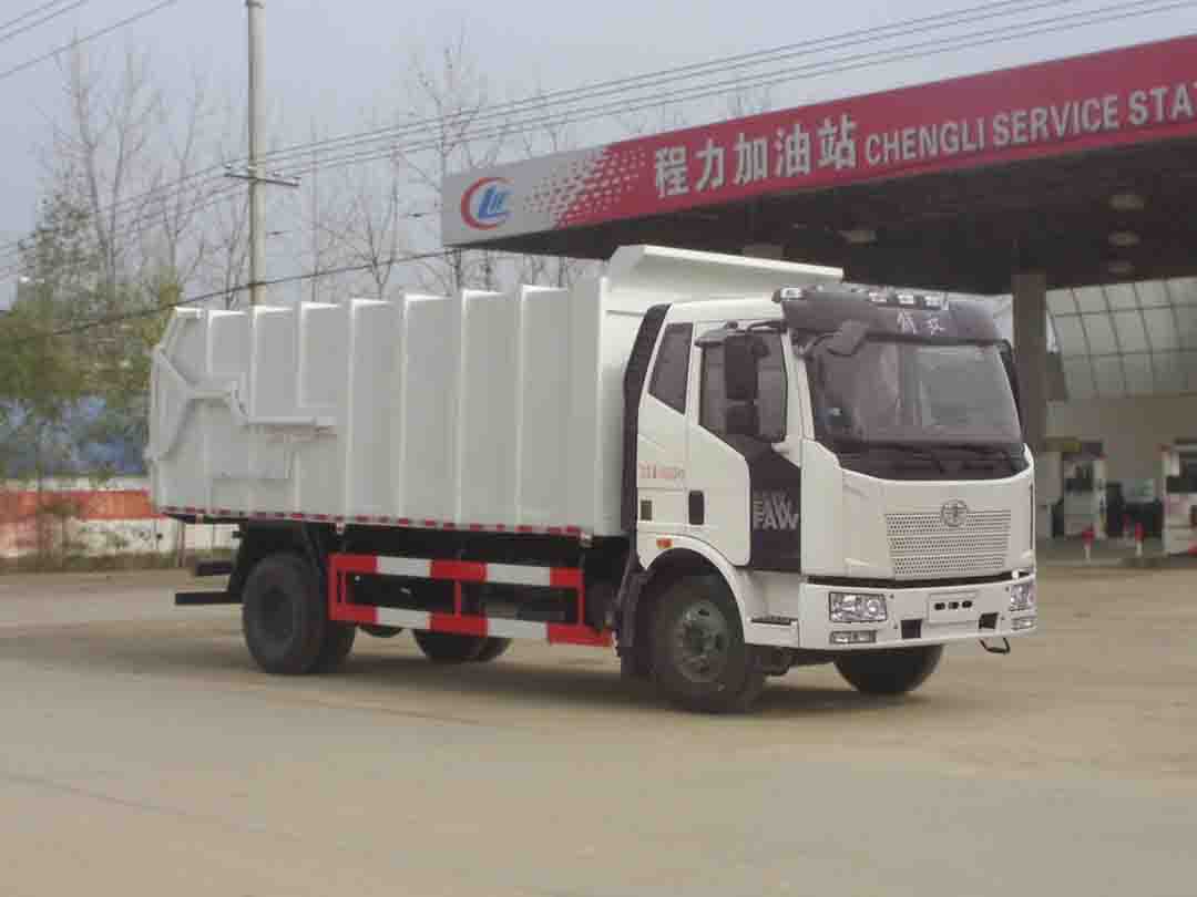 國(guó)五解放壓縮式對(duì)接垃圾車